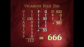 VICARIUS FILII DEI POPES TITLE EQUALS 666 NUMBER OF BEAST [upl. by Tu]