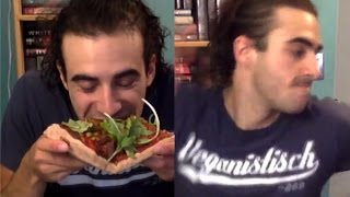 Vegan freaks out when he realizes he just ate cheese [upl. by Nahtanaj]