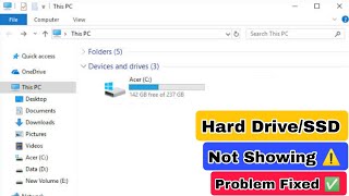 Hard DriveSSD not Showing in Computer  Only C Drive showing in computer D Drive and other missing [upl. by Accebber895]