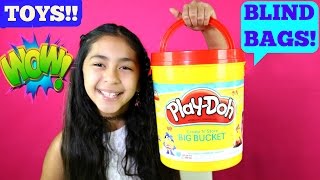 Giant PlayDoh Bucket W Toys Barbie Minions Frozen MLP Doc McStuffinsB2cutecupcakes [upl. by Tamarah868]