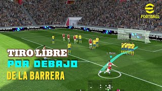 Cómo COBRAR los tiros libres por DEBAJO de la barrera  Tutorial ✅  eFootball 2024 [upl. by Akirdna837]