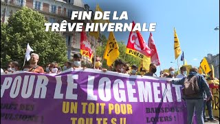 Manifestation contre la fin de la trêve hivernale qui reprend ce 1er juin [upl. by Dorrej]