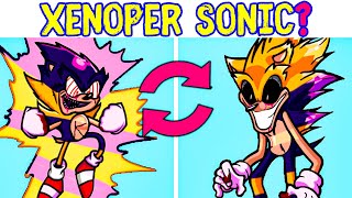 Super Sonic  Xenophanes Sonic  Xenoper Sonic FNF Swap Characters Friday Night Funkin Swap Heroes [upl. by Keheley]