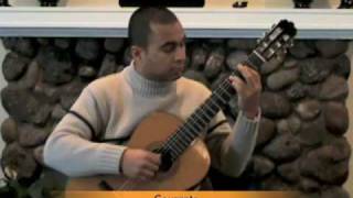 Bachs Cello Suite 3 Courante Alex Valencia Guitar [upl. by Arekahs667]