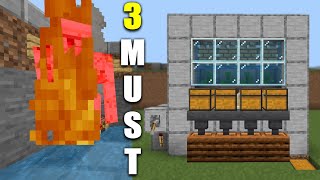 3 Must Know Farms for Everyone  Minecraft Bedrock 120 Farms [upl. by Perzan608]