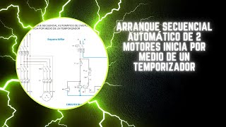 Arranque secuencial automático de 2 motores inicia por medio de un temporizador [upl. by Anaed]