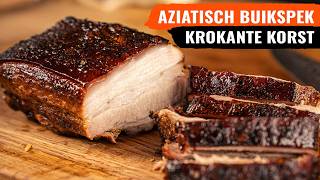 Aziatisch krokant buikspek met Atjar  BBQ Recept [upl. by Millan35]