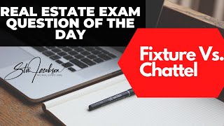 Daily real estate exam practice question  Fixture V chattel [upl. by Shelia]