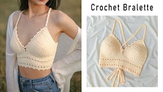 Easy Crochet Bralette Tutorial  Crochet Crop Top  Chenda DIY [upl. by Rhines750]