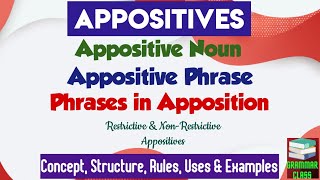 What is an Appositive Phrase  Restrictive amp Nonrestrictive Appositives  Noun in Apposition [upl. by Ecnerwaled]