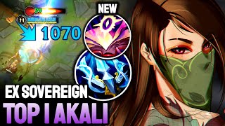 WILD RIFT AKALI  TOP 1 AKALI GAMEPLAY  EX SOVEREIGN RANKED [upl. by Airdna948]