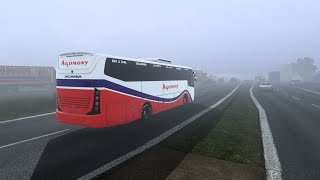 Agomony  Dhaka to Rangpur  Scania Manual Driving  Foggy Weather  ETS2  BD [upl. by Eicart]