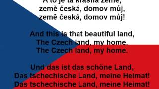 Česká hymna  Czech anthem  Tschechische Nationalhymne lyrics text [upl. by Nnaer]