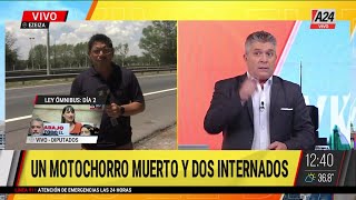 🚨 Un motochorro muerto y dos heridos luego de querer robarle la moto a un policía [upl. by Kinimod]