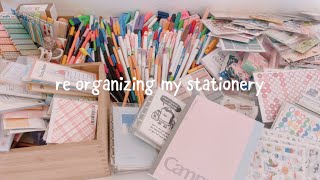 reorganizing some of my stationery  setting up my stationery cart [upl. by Vinni]