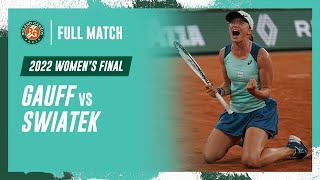 Swiatek vs Gauff 2022 Womens final Full Match  RolandGarros [upl. by Nohsar22]