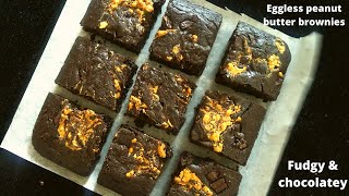 Eggless Peanut butter brownie Fudgy brownie recipe eggless brownie recipeSNEHAL SHRIGADIWAR [upl. by Beard]