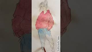 Watercolor on painting 🖌️🎨 youtubeshorts viralvideo [upl. by Harad834]