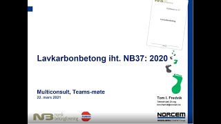 Webinar FABEKO og NB372020 om lavkarbonbetong og beskrivelse av betong med Isy Beskrivelser [upl. by Anelrac]