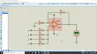 Summing Amplifier using Operational Amplifier with simulation Proteus [upl. by Hermes]