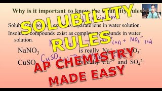 Solubility Rules  AP Chemistry Complete Course  Lesson 102 [upl. by Acirre446]