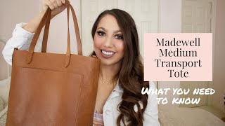 Madewell Medium Transport Tote Review English Saddle  Whats In My Purse [upl. by Alle]