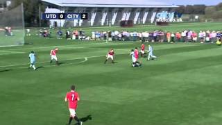 Manchester United U18s 13 Manchester City U18s Official highlights from the Academy derby [upl. by Eilliw]