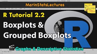 Boxplots and Grouped Boxplots in R  R Tutorial 22  MarinStatsLectures [upl. by Bedad]