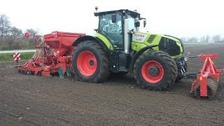 Claas Axion 850 met zaaicombinatie van Kverneland Trekkerweb [upl. by Moht635]