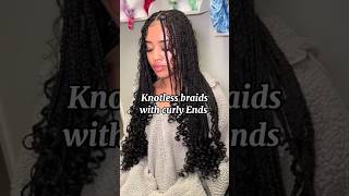 knotless braids With curly EndsHairstyles [upl. by Ayotaj]