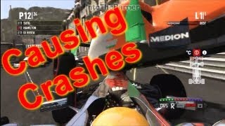 F1 Game 2011  Causing Crashes in Monte Carlo [upl. by Suellen]