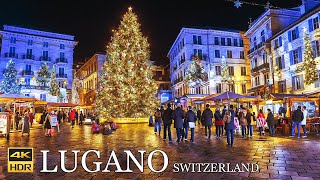 LUGANO 🇨🇭🎄Switzerland The Most Enchanting Christmas walk 4K 50p [upl. by Spearman]