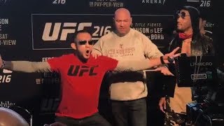 Tony Ferguson scares Dana White during staredown with Kevin Lee [upl. by Elimay]