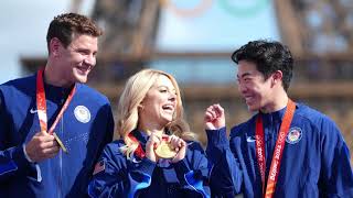 Paris Ceremony Honors US Figure Skaters with 2022 Olympic Gold Medals [upl. by Afas]