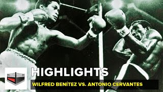 Wilfred Benítez vs Antonio Cervantes Kid Pambele Highlights [upl. by Olegnaed]