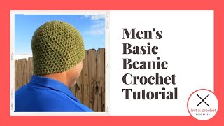 Basic Mens Beanie Free Crochet Pattern Workshop  Easy Beginner Friendly Crochet Pattern for Men [upl. by Kcolttam]