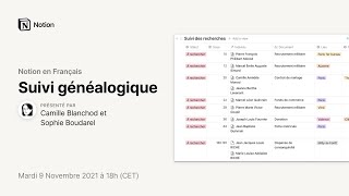 Suivi des recherches généalogiques sur Notion [upl. by Pelson]