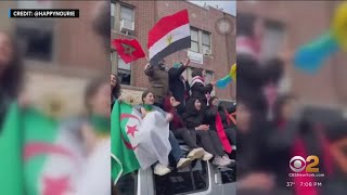 Morocco fans flood Queens streets after historymaking World Cup match [upl. by Attekram]