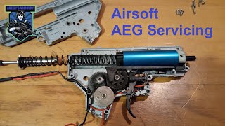 Airsoft gun AEG Servicing at ADZZZYs ARMOURY  basic steps [upl. by Uliram]