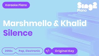 Marshmello Khalid  Silence Piano Karaoke [upl. by Sinai]