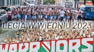 Legia w Wiedniu 2023  przemarsz doping oprawa [upl. by Nuj432]