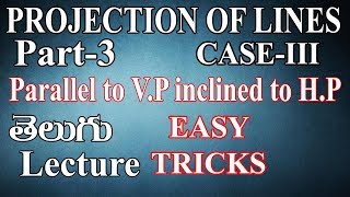 Projeciton of Straight lines Part3 Case3 by Subhodaya Video7 [upl. by Eltsirhc]