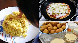 Instant Pan Pizza no resting • Cooker Chicken Biriyani • Chilly Horlicks • Spanish Omelette • Snack [upl. by Yelrahs]