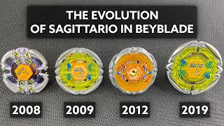 Evolution of SAGITTARIO 20082019  Beyblade Metal Fight  Burst  SAGITTARIO THROUGHOUT THE YEARS [upl. by Atteloiv725]