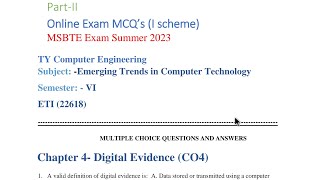 22618 ETI Online exam MCQs With answers  ETI Important MCQs for MSBTE Online Exam Summer 23 [upl. by Docila]