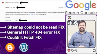 GOOGLE SEARCH CONSOLE Sitemap could not be read General HTTP 404 error  Couldnt Fetch Error Fix [upl. by Cassidy]