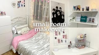 small room makeover  korean aesthetic minimalist pinterest inspired shopee amp ikea finds 🧸 [upl. by Sherwynd]