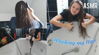 ASMR Washing my Hair Shampooing Conditioning amp Hair Brushing [upl. by Nahtanod642]