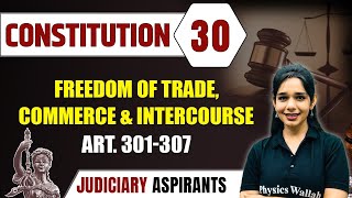 Constitution 30  Freedom Of Trade Commerce And Intercourse ART 301307  CLAT LLB [upl. by Atteugram828]