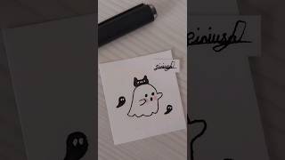 Hayalet doodle çizimi part1 👻 halloween watercolor drawing çizim [upl. by Gautier]